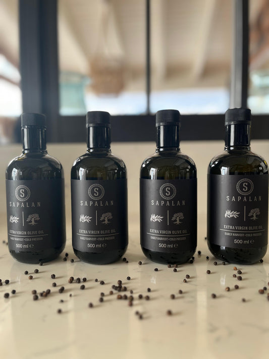 Sapalan Erken Hasat Soğuk Sıkım Naturel Sızma Zeytinyağı   4 Adet  500 ML